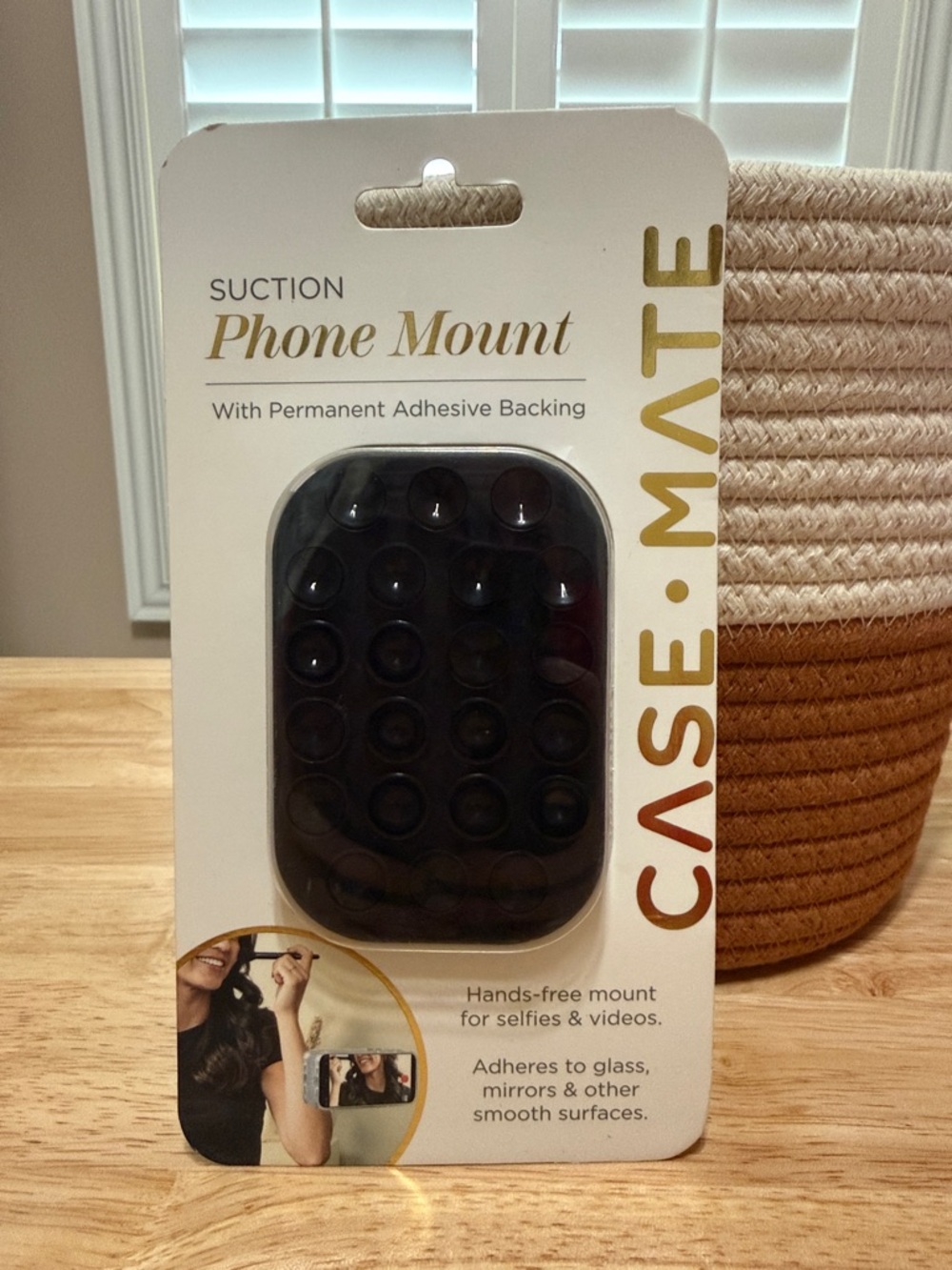 case-mate Black Suction Phone Mount with Adhesive Backing